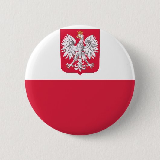 Poolse vlag ronde button 5,7 cm (Voorkant)
