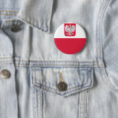Poolse vlag ronde button 5,7 cm (In situ)