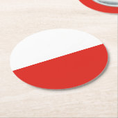 Poolse vlag ronde kartonnen onderzetter (Gebogen)