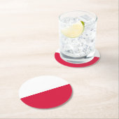 Poolse vlag ronde kartonnen onderzetter (Insitu)