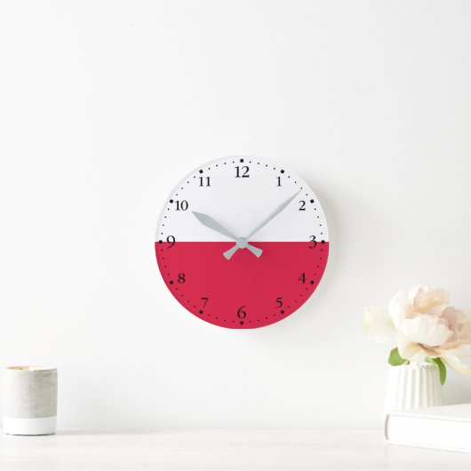 Poolse vlag ronde klok (Huis)
