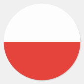 Poolse vlag ronde sticker (Voorkant)