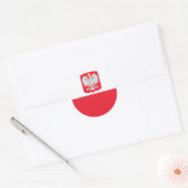 Poolse vlag ronde sticker (Envelop)