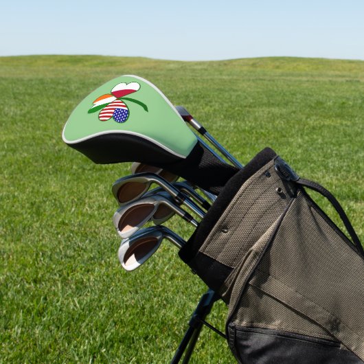 Poolse vlag Shamrock Golfheadcover (Insitu)