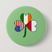 Poolse vlag Shamrock Ronde Button 7,6 Cm (Voorkant)