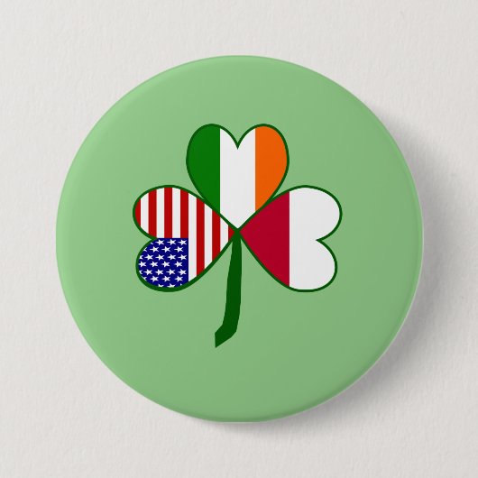 Poolse vlag Shamrock Ronde Button 7,6 Cm (Voorkant)