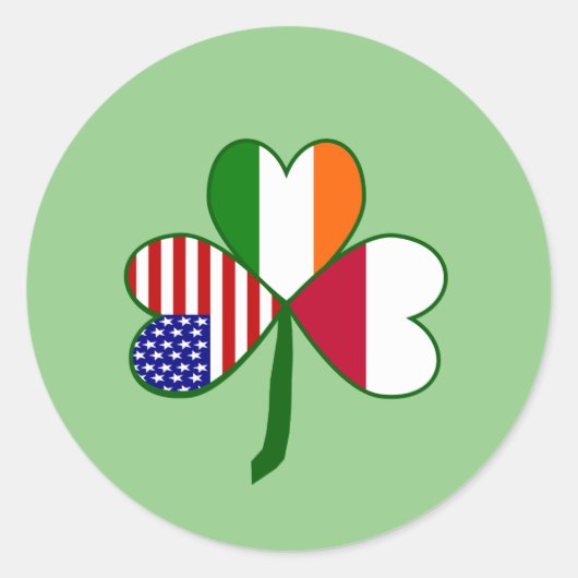 Poolse vlag Shamrock Ronde Sticker (Voorkant)