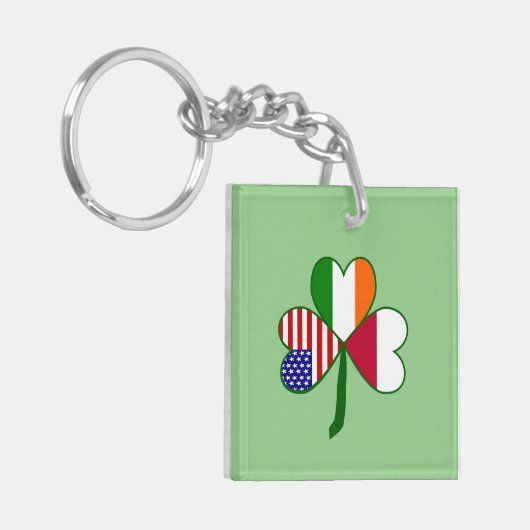 Poolse vlag Shamrock Sleutelhanger (Voorkant Links)