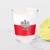 Poolse vlag shot glas (Voorkant)