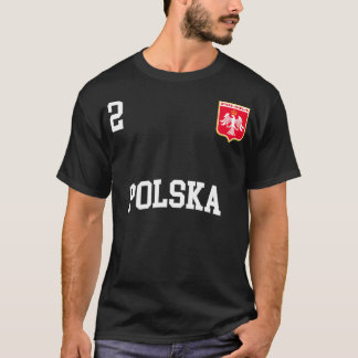 Poolse vlag Sportnummer 2 Soccer T-shirt