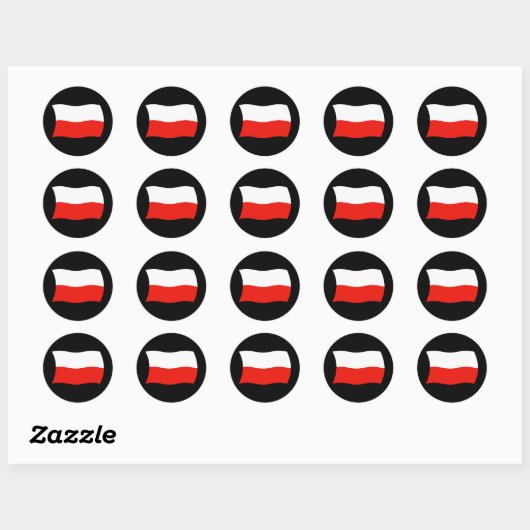 Poolse vlag Sticker (Vel)