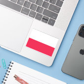 Poolse vlag sticker (Laptop met iPhone)