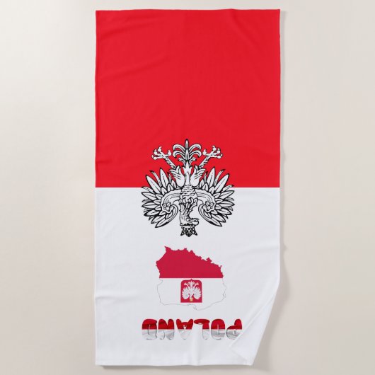 Poolse vlag strandlaken (Voorkant)