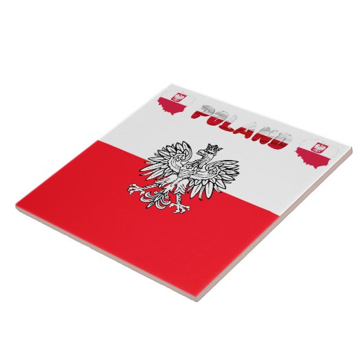 Poolse vlag tegeltje (Zijkant)