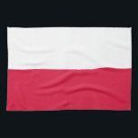 Poolse vlag theedoek<br><div class="desc">Patriottische vlag van Polen.</div>