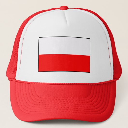 Poolse Vlag Trucker Hoed Pet (Voorkant)
