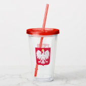 Poolse vlag Tumbler Acryl Drinkbeker (Achterkant)