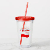 Poolse Vlag Tumbler Acryl Drinkbeker (Achterkant)