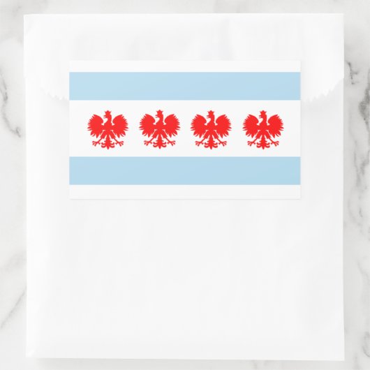 Poolse vlag van Chicago Rechthoekige Sticker (Tas)