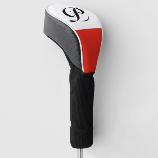 Poolse vlag van het Poolse douane-monogram Golfheadcover (Schuin)