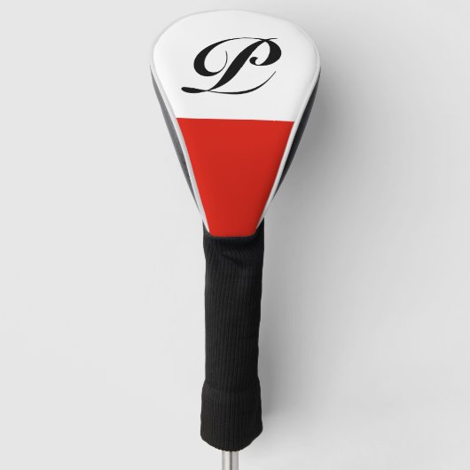 Poolse vlag van het Poolse douane-monogram Golfheadcover (Voorkant)