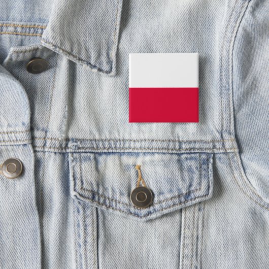 Poolse vlag vierkante button 5,1 cm (In situ)