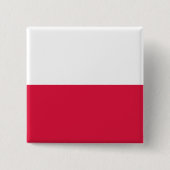 Poolse vlag vierkante button 5,1 cm (Voorkant)