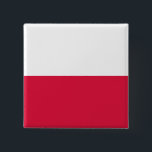 Poolse vlag vierkante button 5,1 cm<br><div class="desc">wereldwijde vlaggenproducten - Je kunt je eigen tekst toevoegen.</div>