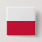 Poolse vlag vierkante button 5,1 cm (Voorkant)