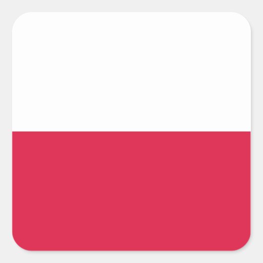 Poolse vlag vierkante sticker (Voorkant)