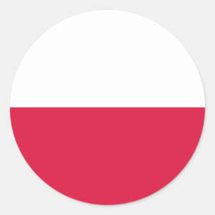 Poolse vlag, vlag van Polen Ronde Sticker