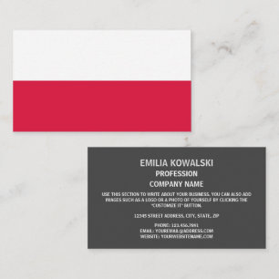 Poolse vlag, vlag van Polen Visitekaartje