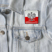 Poolse vlag voor glanzend vierkante button 5,1 cm (In situ)