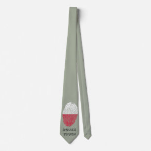 Poolse vlag voor vingerafdrukken stropdas