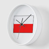 Poolse Vlag Wandklok (Hoek)