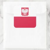 Poolse vlag & wapen, vlag van Polen Vierkante Sticker (Tas)