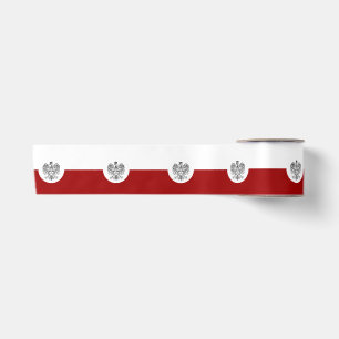 Poolse vlag-wapenschild satijnen lint