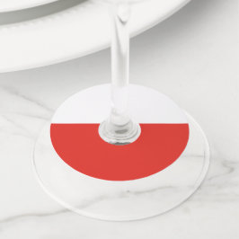 Poolse vlag wijnglaslabel