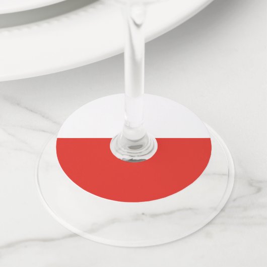 Poolse vlag wijnglaslabel (Dichtbij)