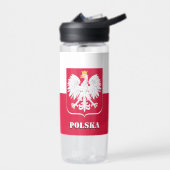 Poolse vlaggenfles, patriottisch Polen Waterfles (Links)