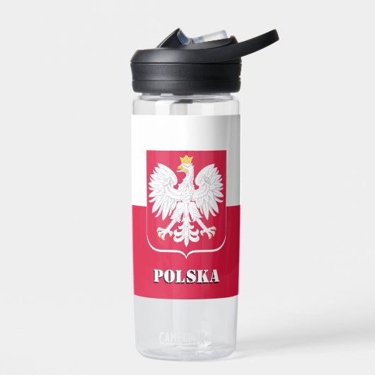 Poolse vlaggenfles, patriottisch Polen Waterfles (Links)