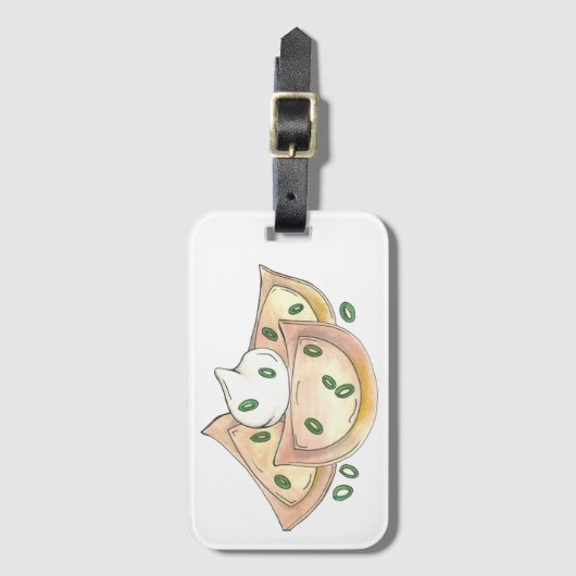 Poolse voedselaardappelen verstuiven Pierogies Sou Bagagelabel (Voorkant (verticaal))