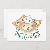 Poolse voedselaardappelen verstuiven Pierogies Sou Briefkaart (Voorkant / Achterkant)