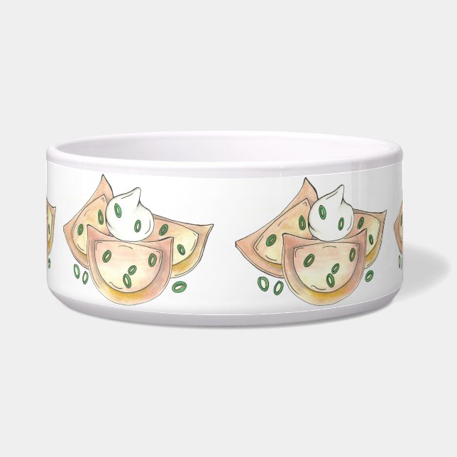 Poolse voedselaardappelen verstuiven Pierogies Sou Voerbakje (Voorkant)