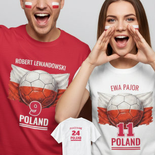Poolse Voetbal Nationale Vlag Erfgoed Voetbal T-shirt