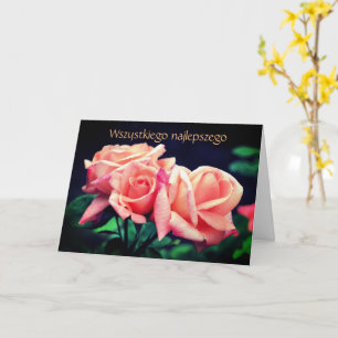 Poolse vogeldag Sto Lat Rosebuds Floral Kaart