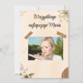 Poolse vogelkaart bedankkaart (Voorkant)