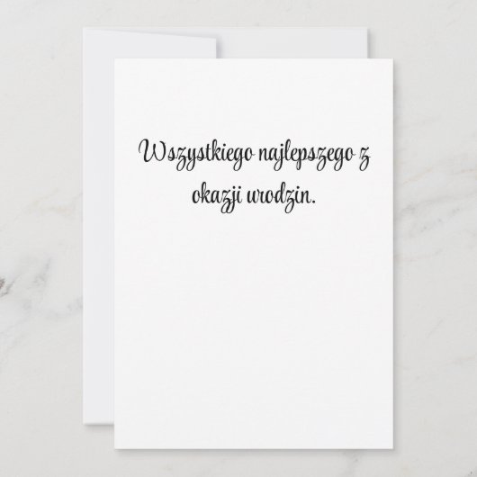 Poolse vogelkaart bedankkaart (Achterkant)