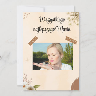 Poolse vogelkaart bedankkaart