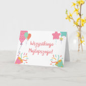 Poolse vogelkaart kaart (Gele Bloem)